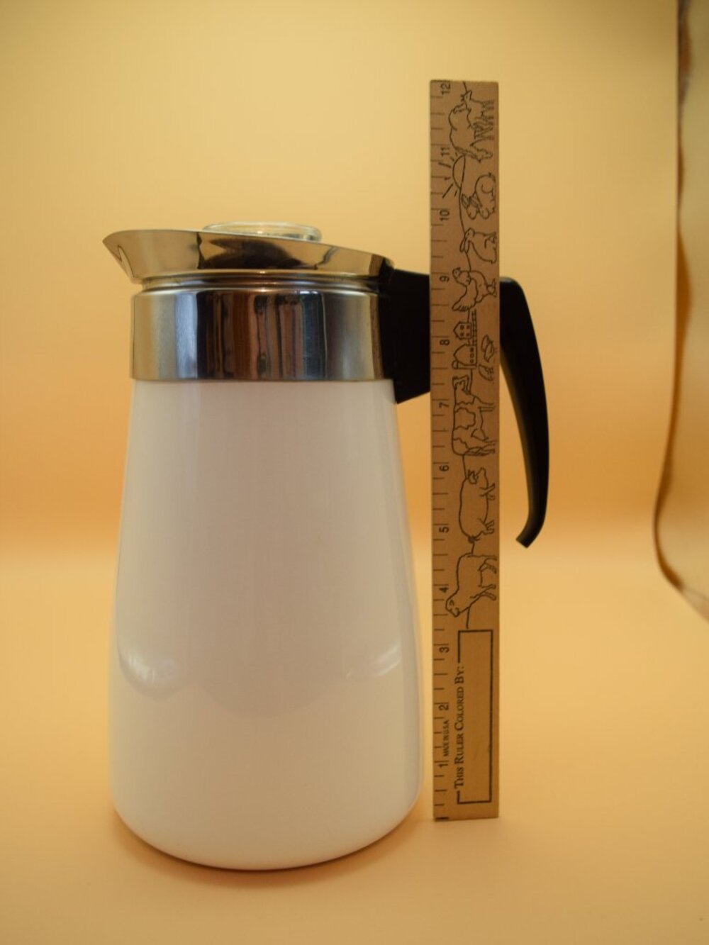 Complete 9 Cup Corning Ware Coffee Pot Just White/All White w Lid & All Parts - Picture 3 of 9
